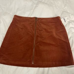 Zip front mini skirt